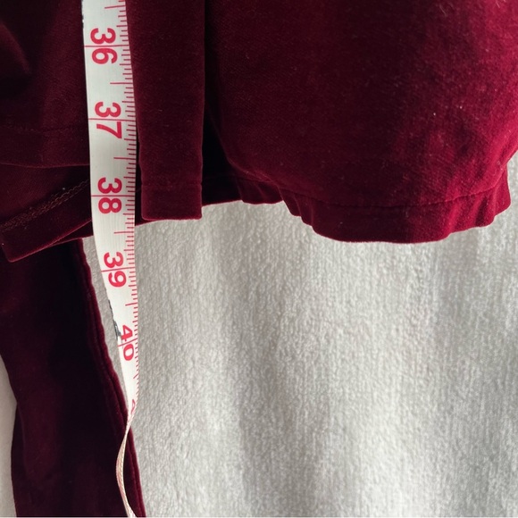 Vtg Fred Segal Maroon Red Faux Velvet Robe Med - 1980’s Sleepwear -Old Hollywood - Picture 8 of 9